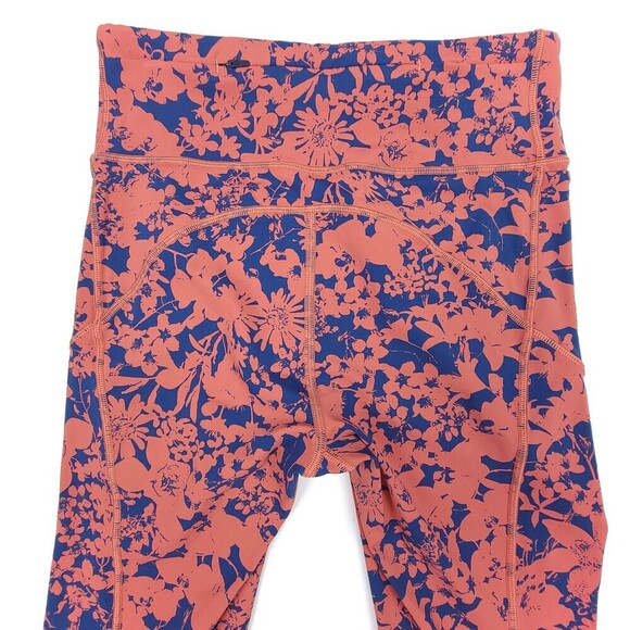 LULULEMON Final Lap Crop 23" Tights Efflorescent Dark Canyon Navy Floral Yoga 6 - Picture 6 of 11